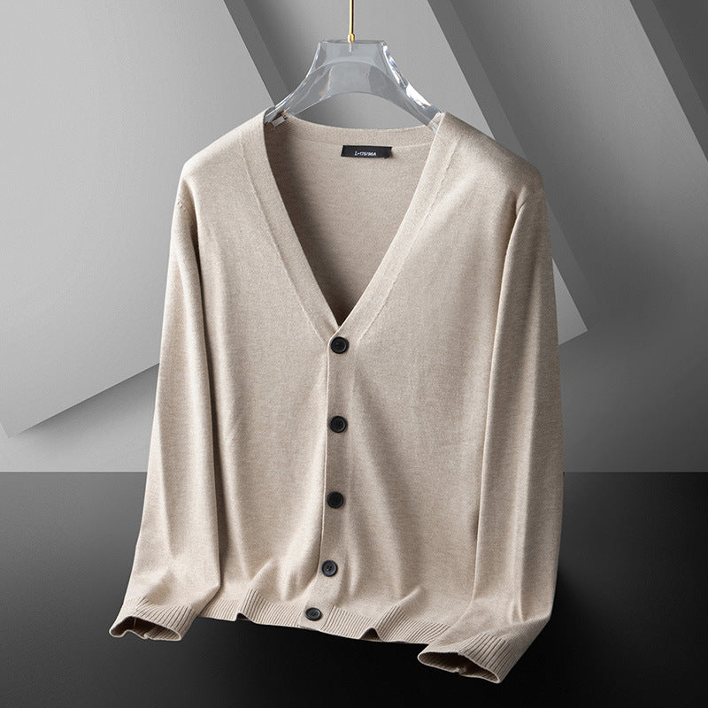 Thin Trendy Casual Outdoor Cotton Knitwear Black Sweater